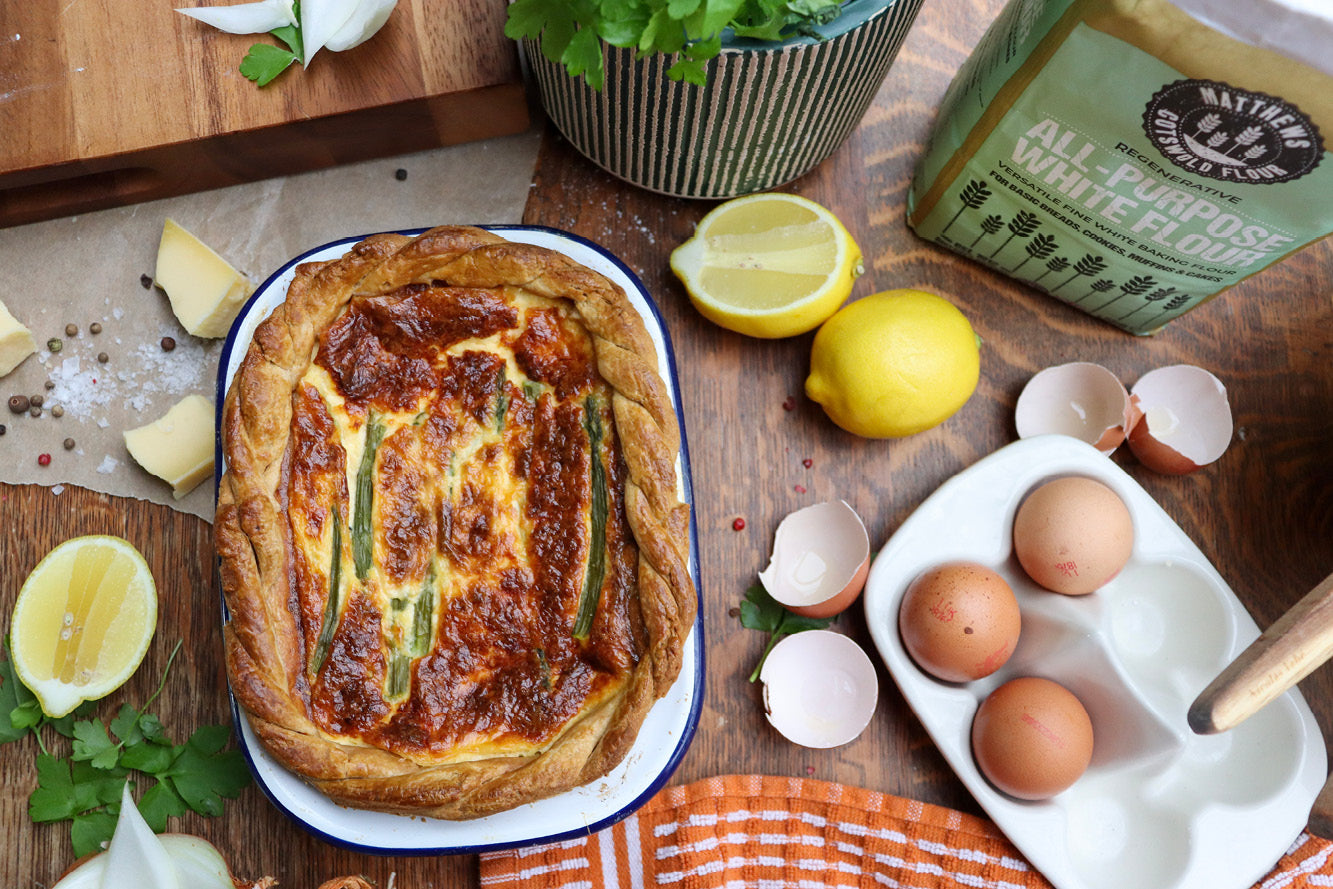 Regenerative Salmon and Asparagus Quiche