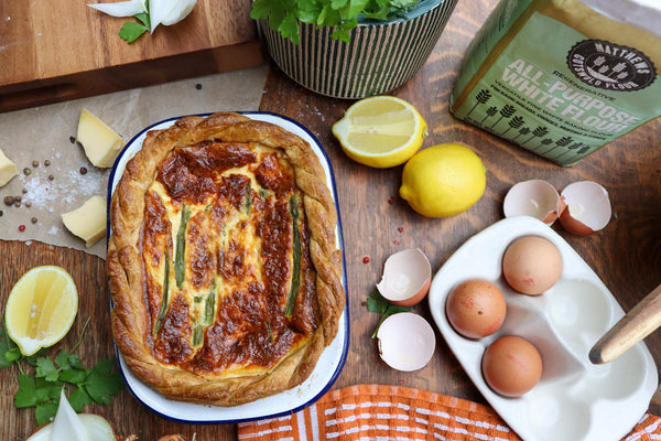 Regenerative Salmon and Asparagus Quiche