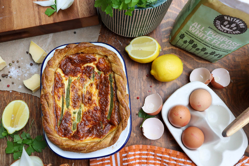 Regenerative Salmon and Asparagus Quiche