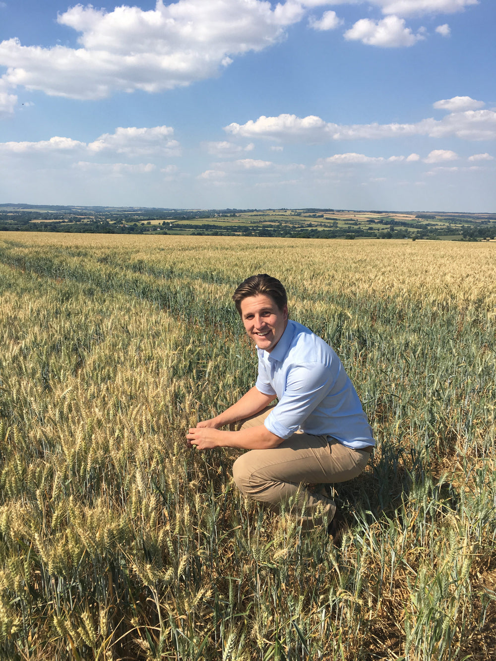 Bertie Matthews preparing for the wheat harvest