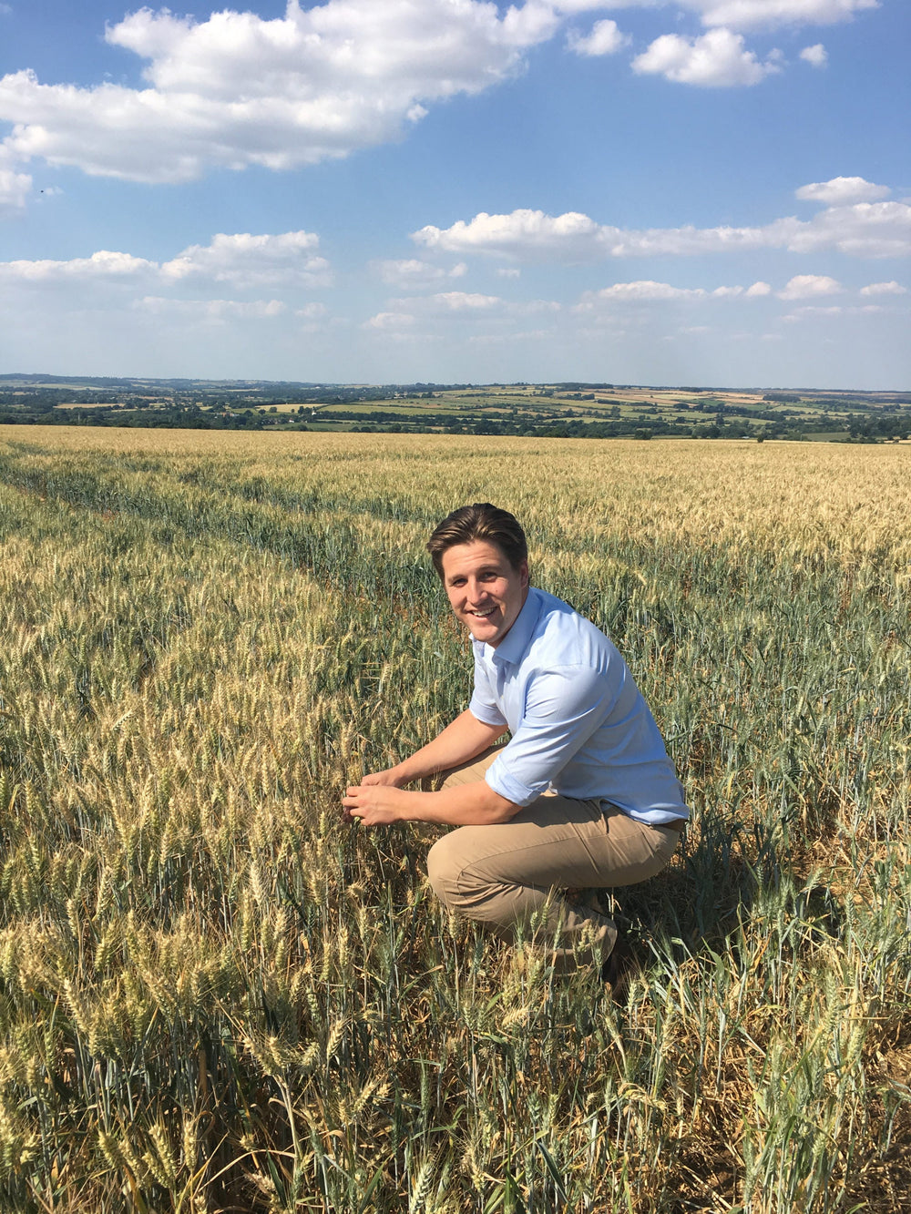 Bertie Matthews preparing for the wheat harvest