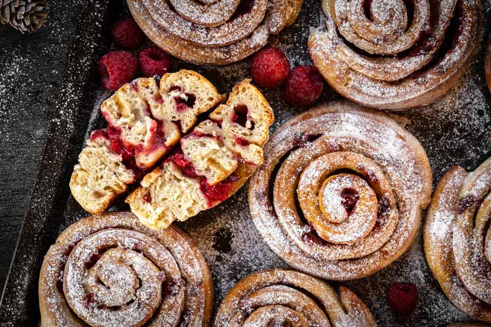 Julia's Raspberry & Vanilla Swirl Buns