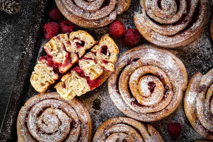 Julia's Raspberry & Vanilla Swirl Buns