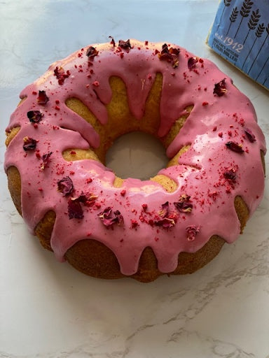 Pink Rose Water Bundt Cake