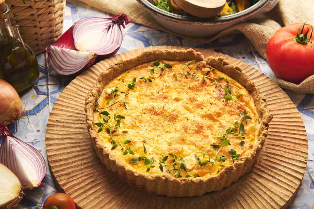 Goats Cheese & Caramelised Onion Tart Regen Recipe - Cotswold Flour