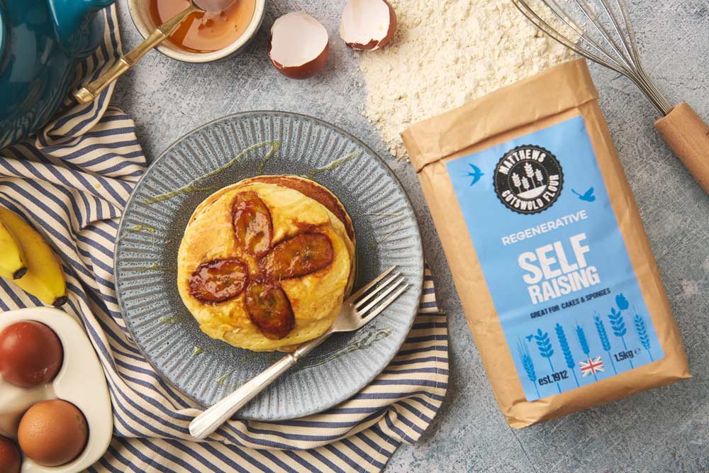 Regenerative Banana Brulée Pancakes - Cotswold Flour