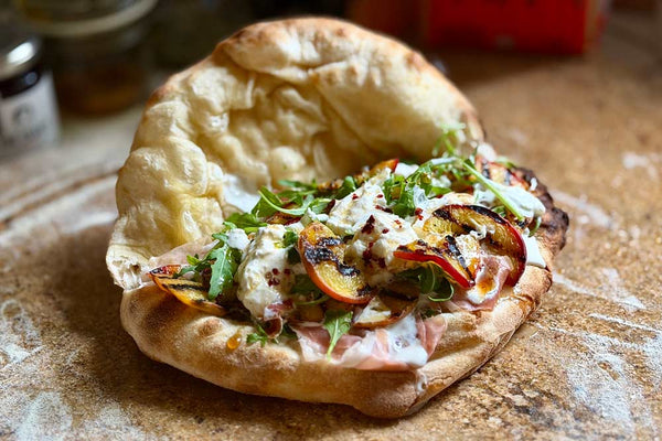 Grilled Peach, Prosciutto di Parma, Stracciatella & Chilli Maple Sarnie