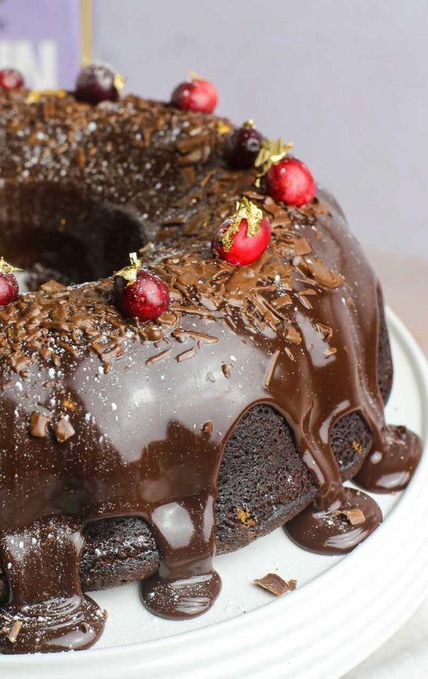 Christmas Chocolate Ganache Bundt Cake