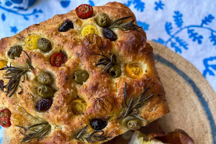 Olive, Rosemary & Cherry Tomato Focaccia Recipe