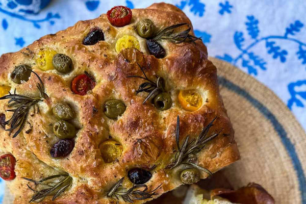 Olive, Rosemary & Cherry Tomato Focaccia Recipe
