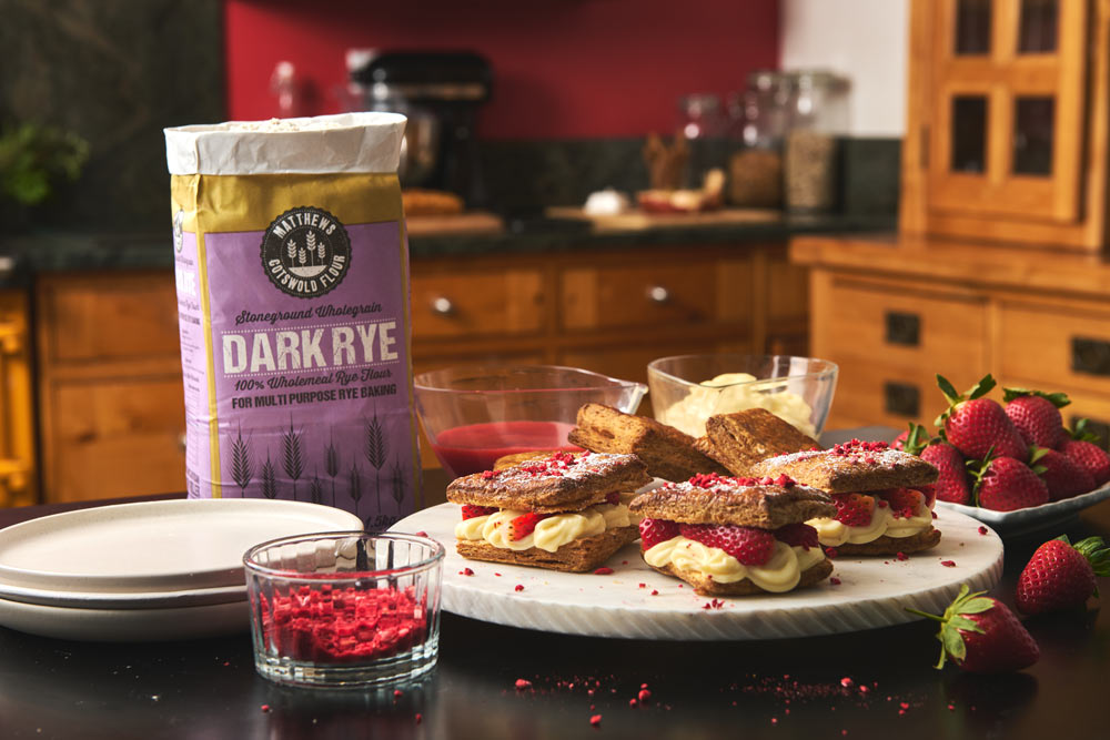 Dark Rye and Strawberry Mille-Feuille Recipe