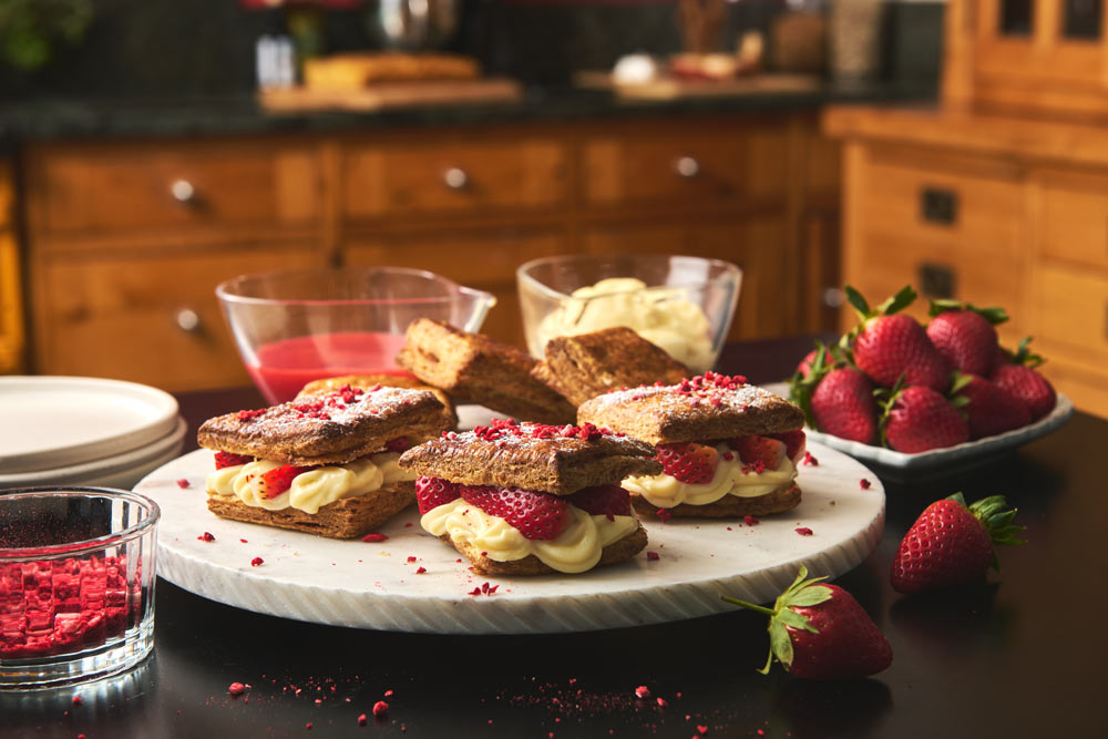 Dark Rye and Strawberry Mille-Feuille Recipe