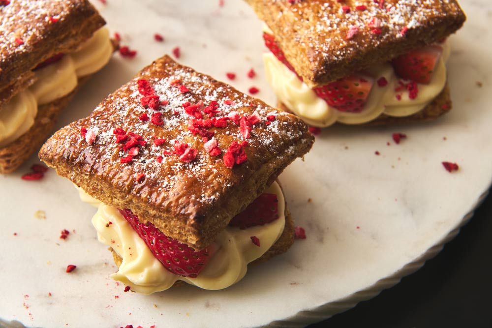 Dark Rye and Strawberry Mille-Feuille Recipe