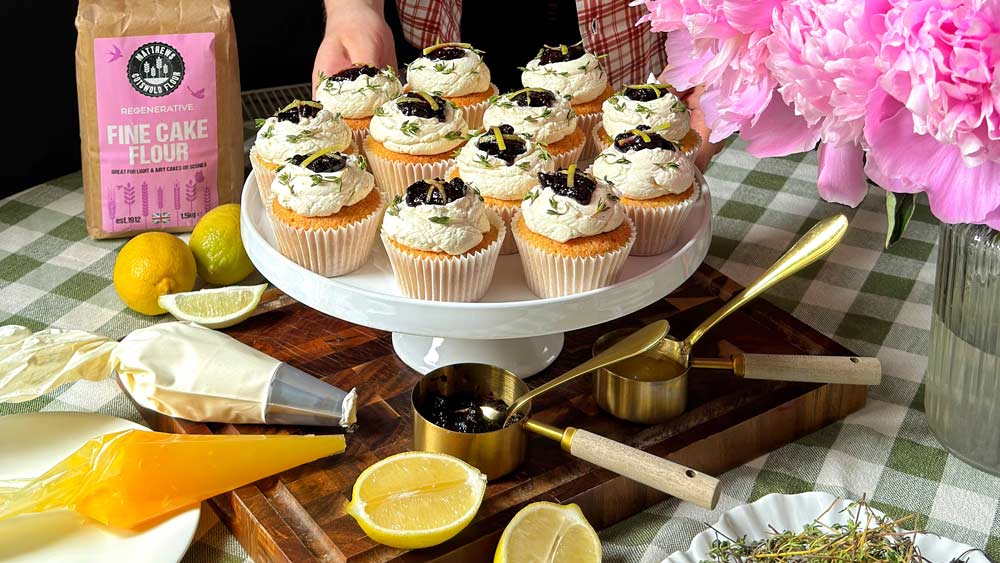 Lemon, Thyme & Blueberry Cupcakes Recipe